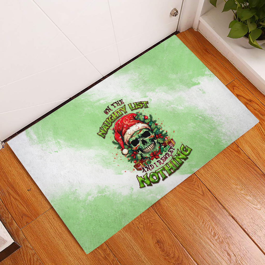 on-the-naughty-list-skull-christmas-rubber-doormat