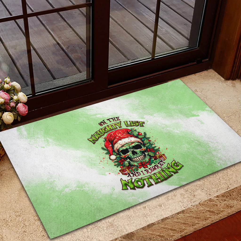 on-the-naughty-list-skull-christmas-rubber-doormat