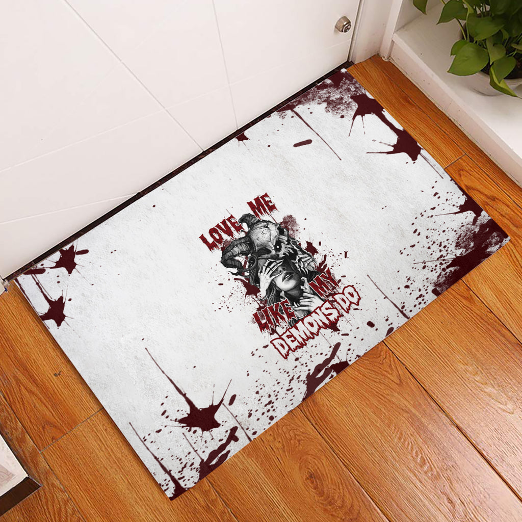 love-me-like-my-demons-do-skull-rubber-doormat