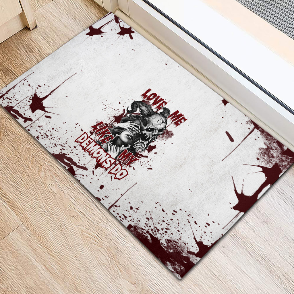 love-me-like-my-demons-do-skull-rubber-doormat