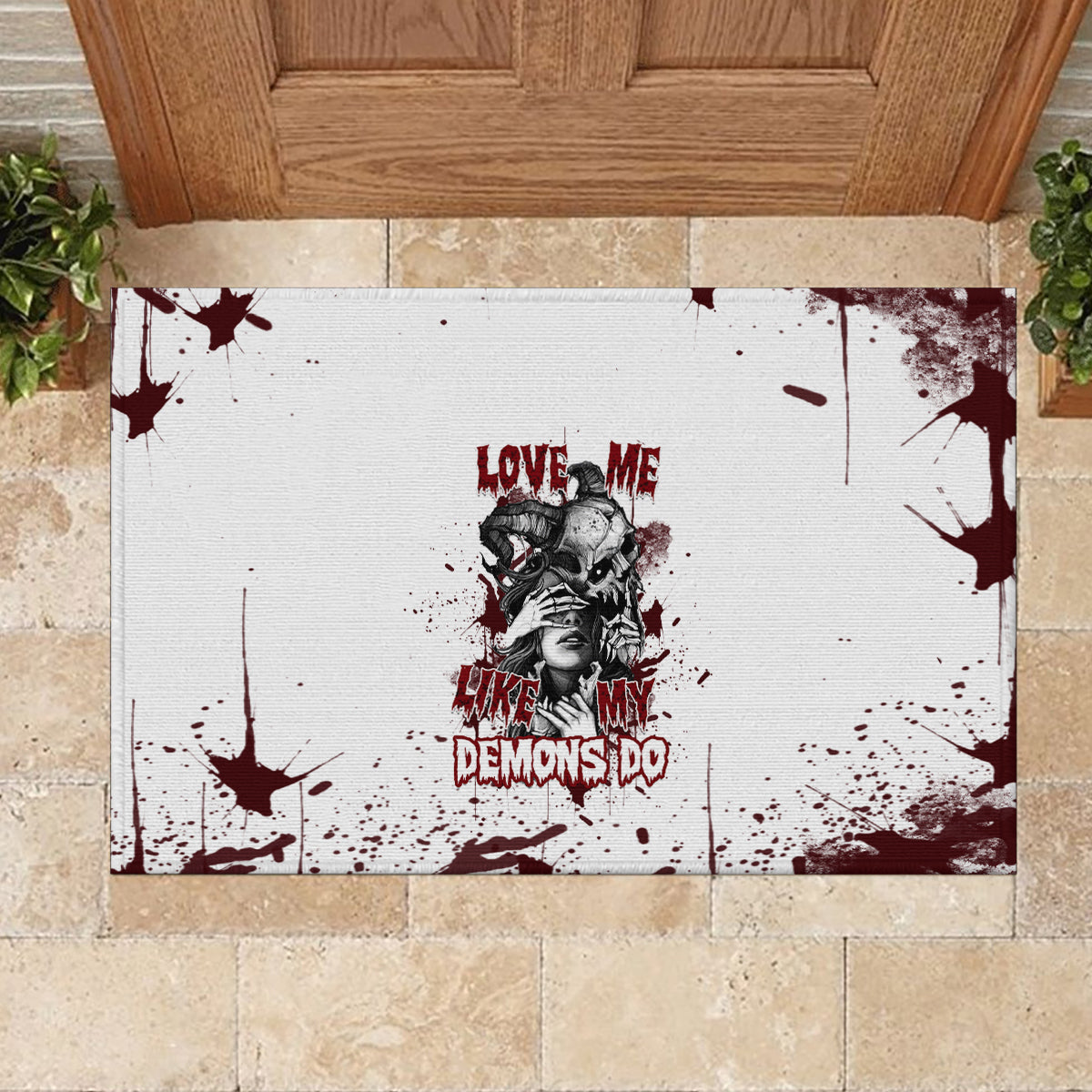 love-me-like-my-demons-do-skull-rubber-doormat