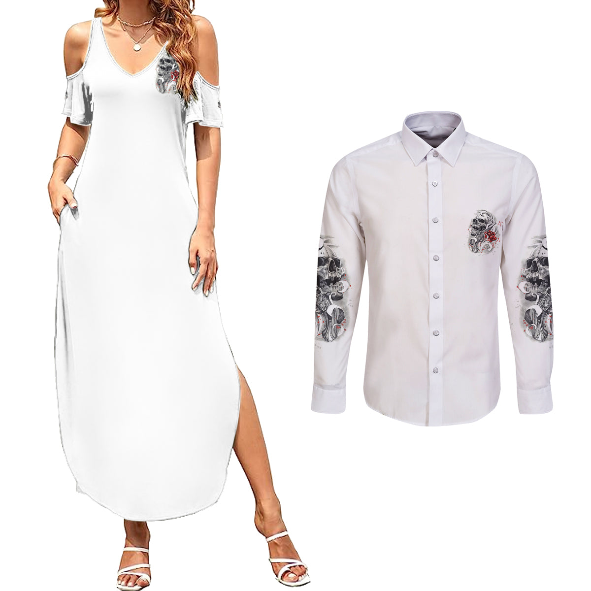 assuming-i-was-like-most-girls-skull-couples-matching-summer-maxi-dress-and-long-sleeve-button-shirt