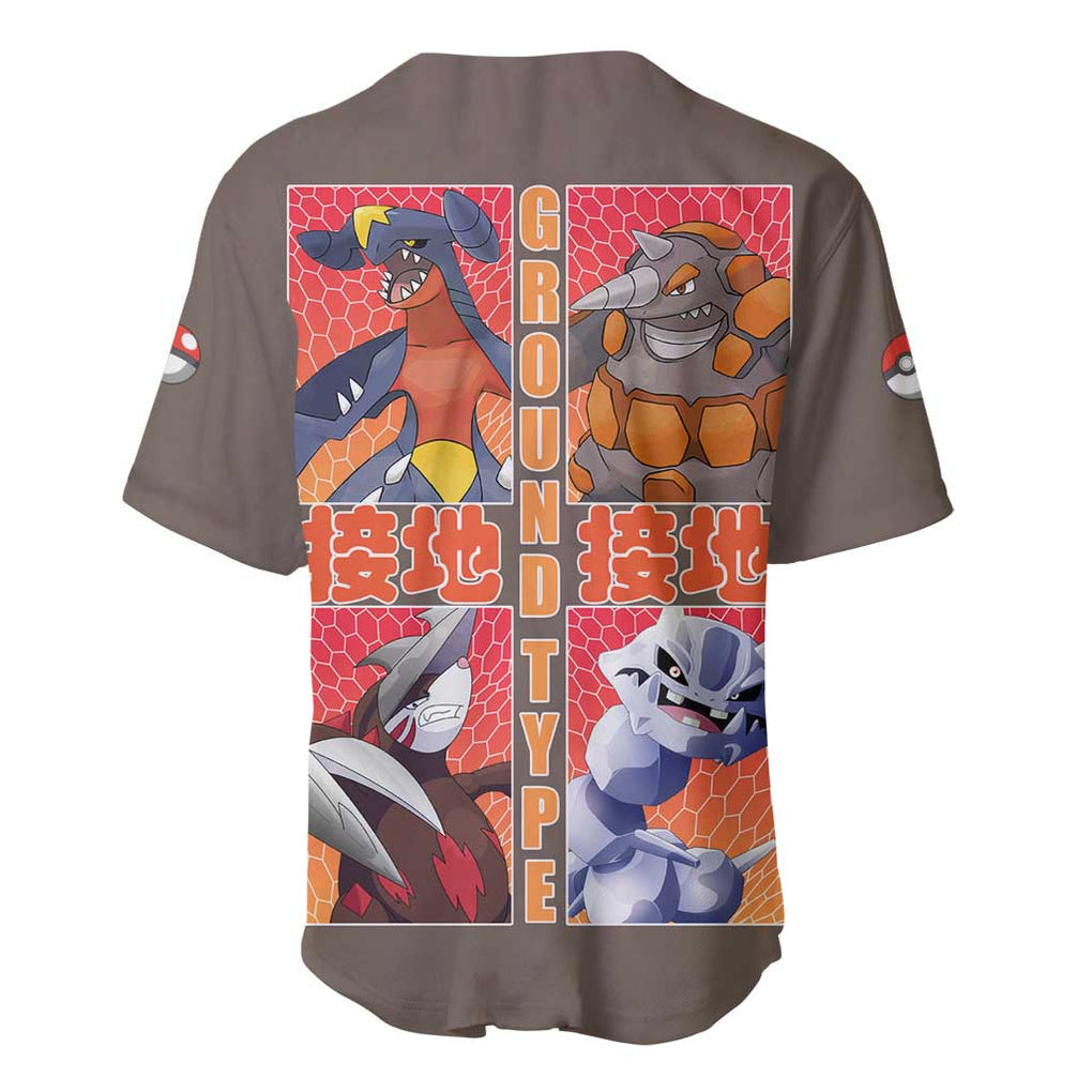 Ground Type Poke Baseball Jersey Japan Anime Style