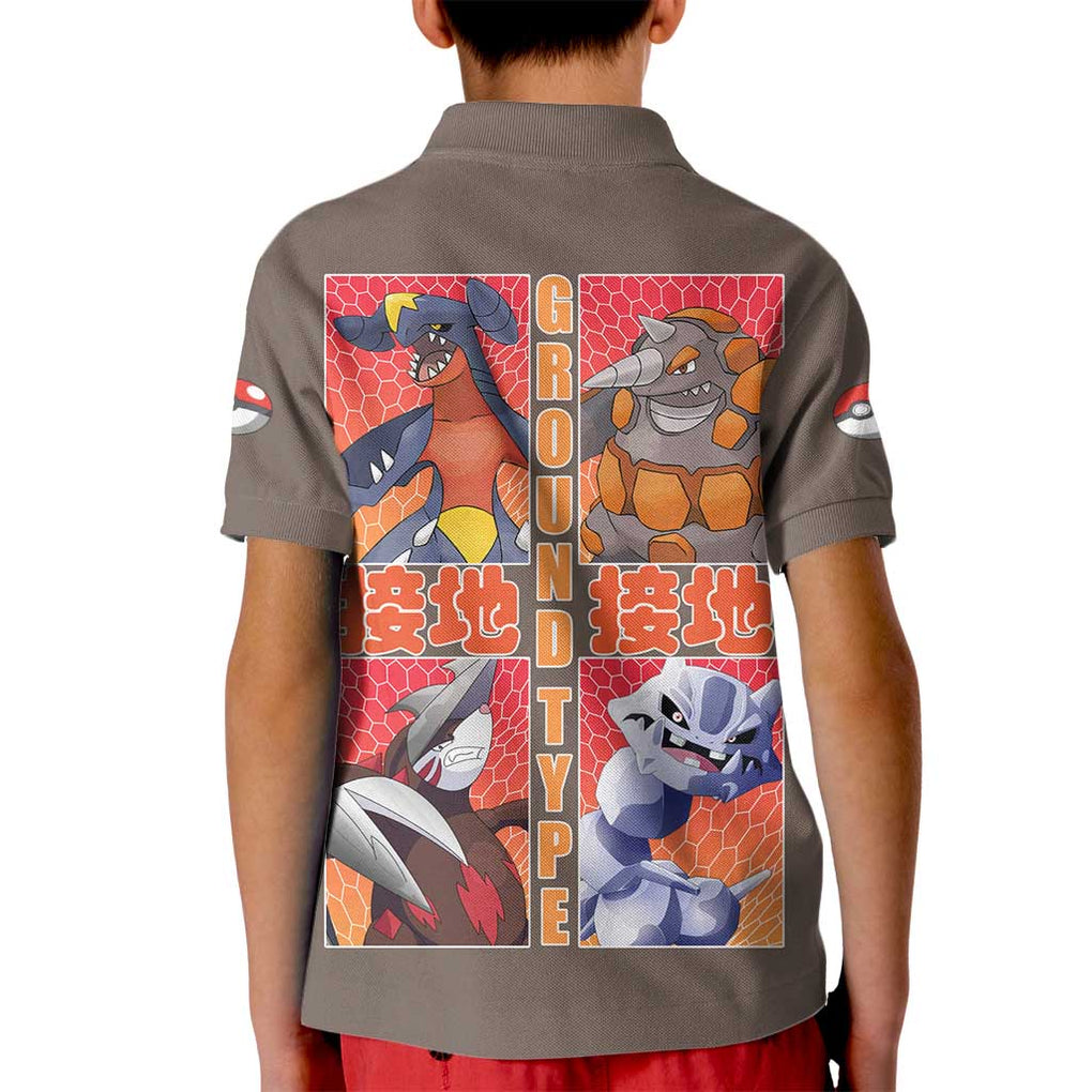 Ground Type Poke Kid Polo Shirt Japan Anime Style