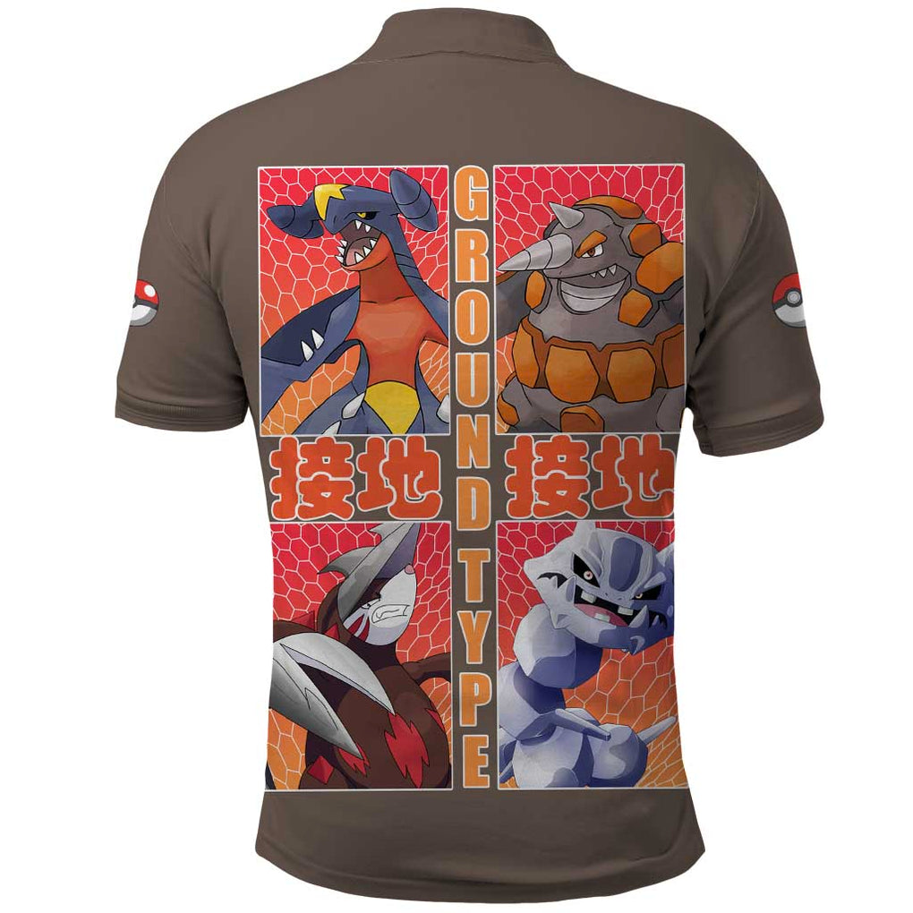 Ground Type Poke Polo Shirt Japan Anime Style