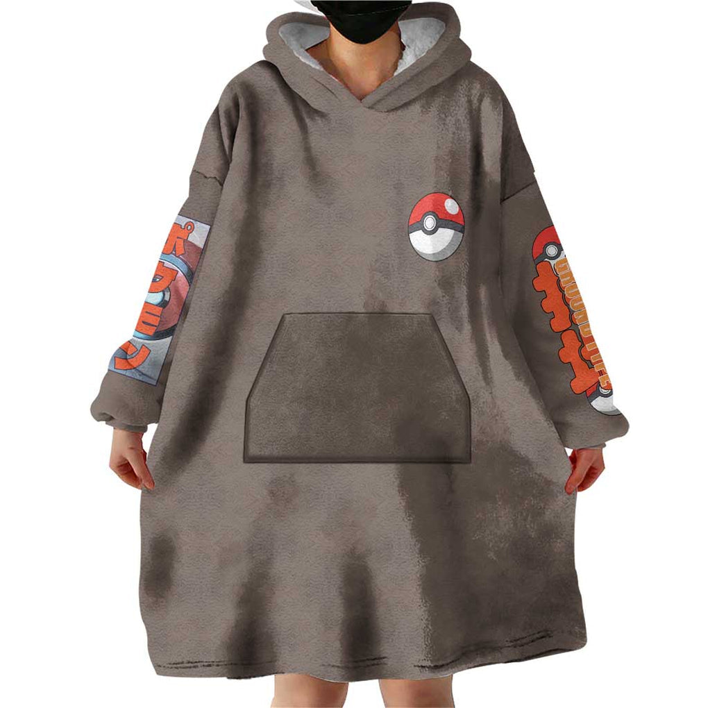 Ground Type Poke Wearable Blanket Hoodie Japan Anime Style