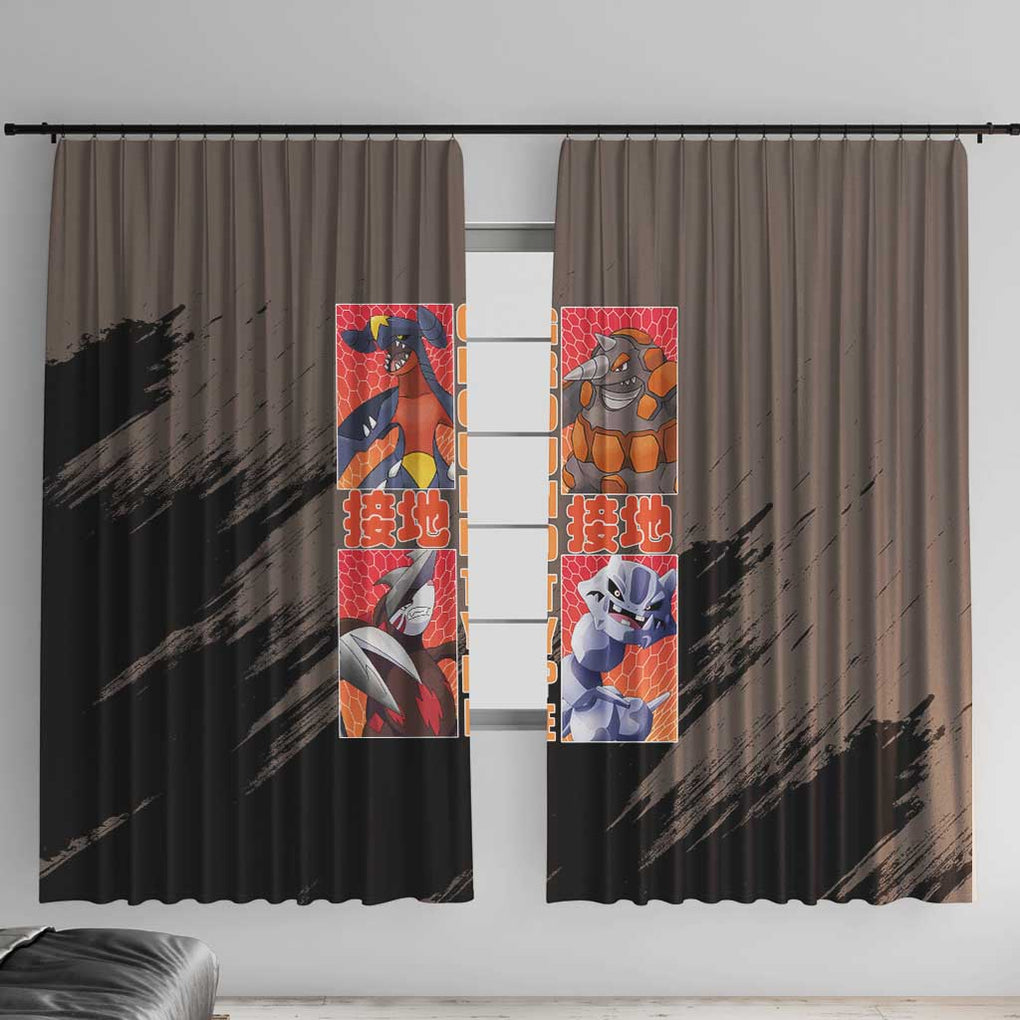 Ground Type Poke Window Curtain Japan Anime Style