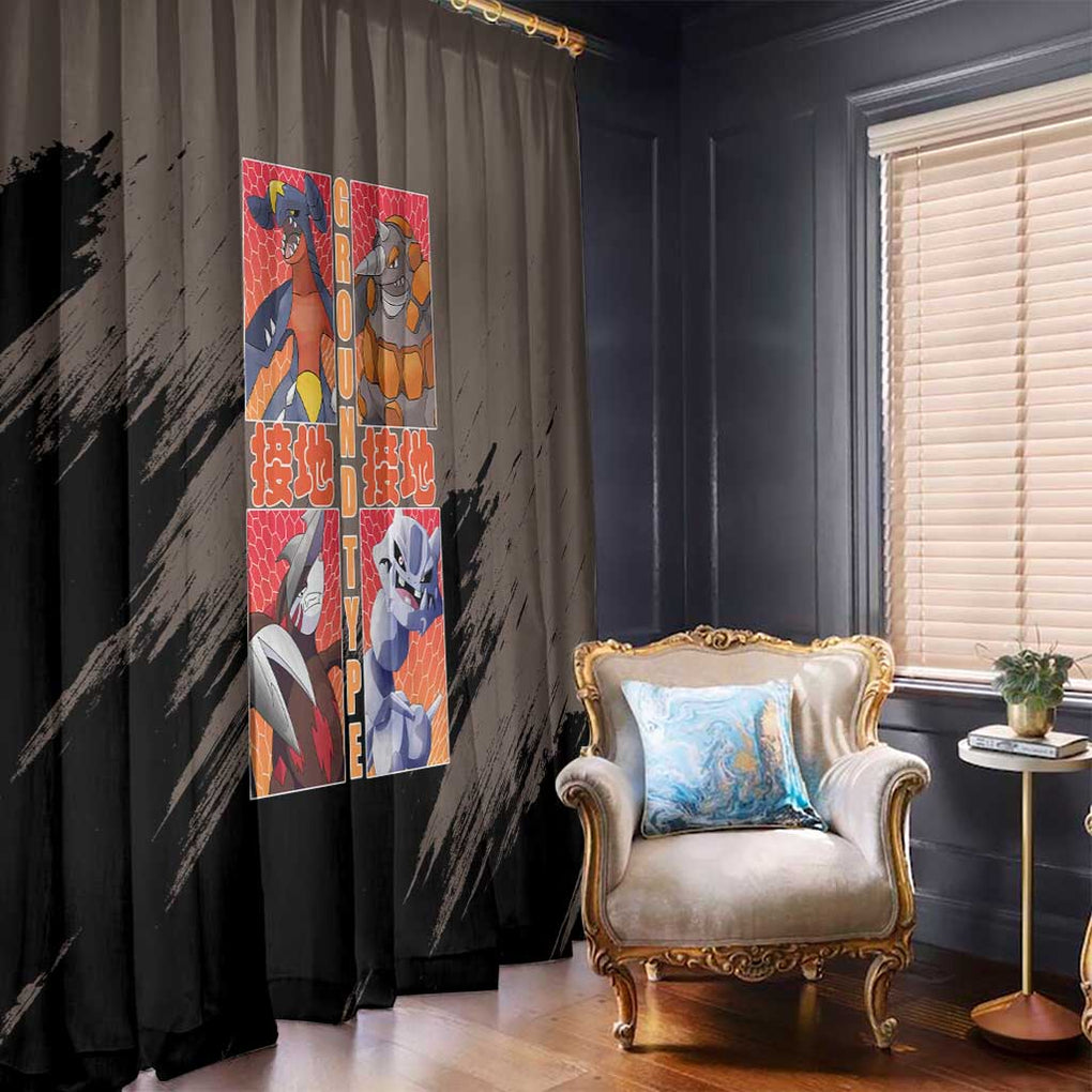 Ground Type Poke Window Curtain Japan Anime Style
