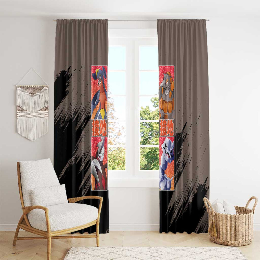 Ground Type Poke Window Curtain Japan Anime Style