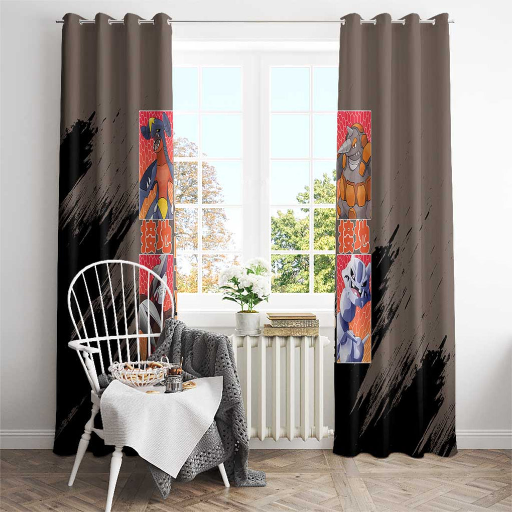 Ground Type Poke Window Curtain Japan Anime Style