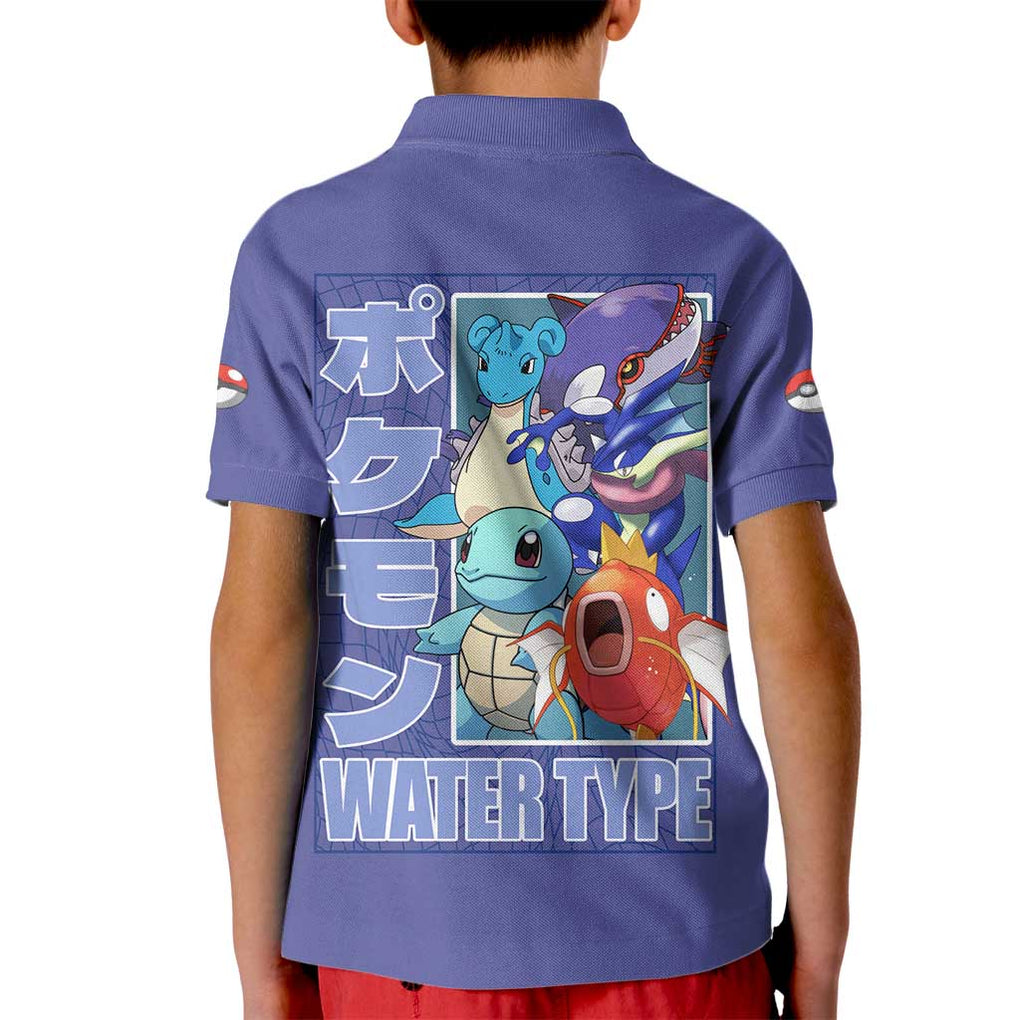 Water Type Poke Kid Polo Shirt Japan Anime Style