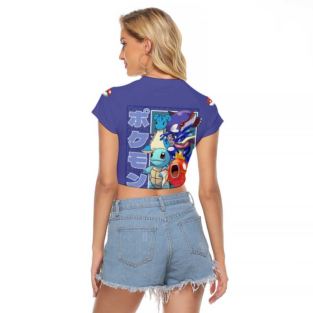 Water Type Poke Raglan Cropped T Shirt Japan Anime Style