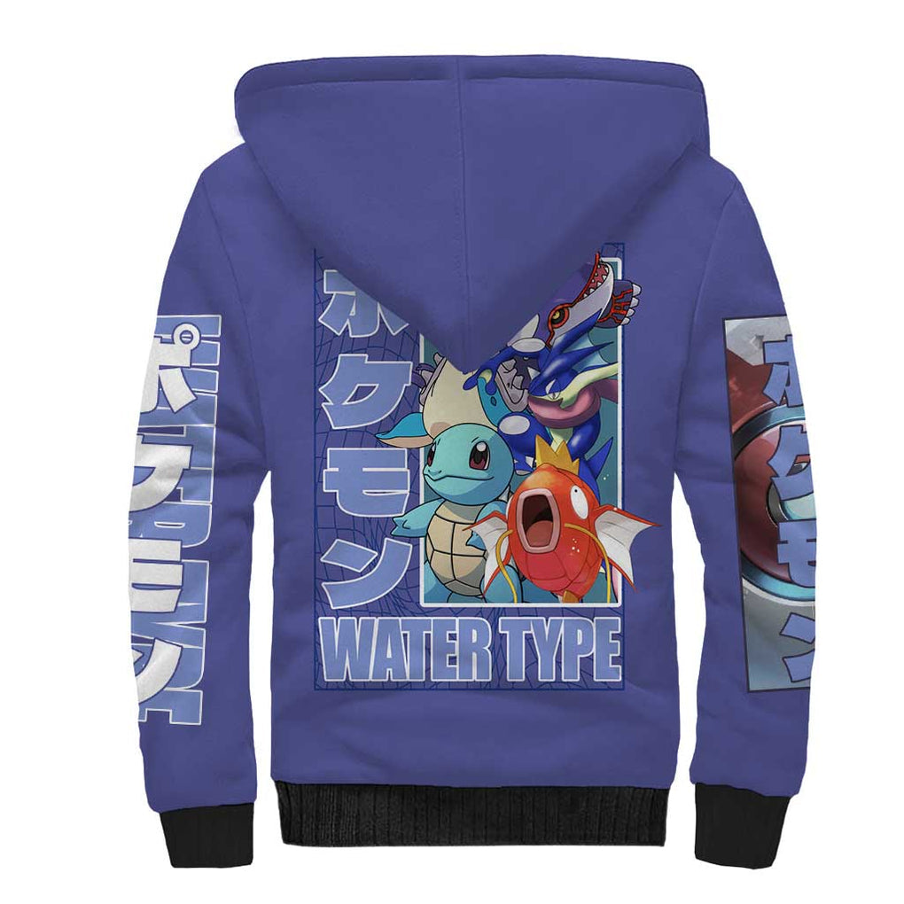 Water Type Poke Sherpa Hoodie Japan Anime Style