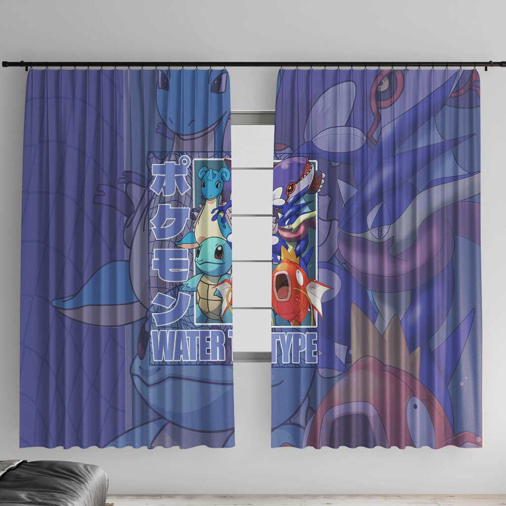 Water Type Poke Window Curtain Japan Anime Style