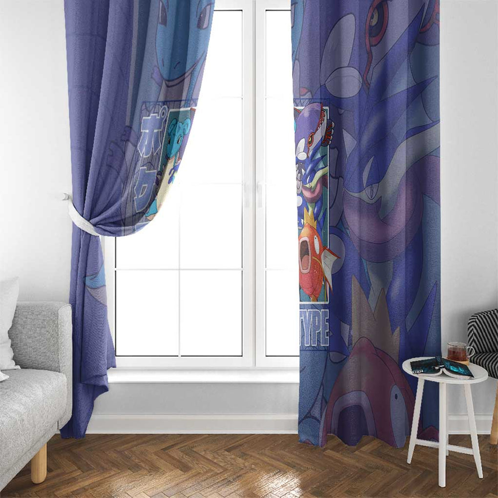 Water Type Poke Window Curtain Japan Anime Style