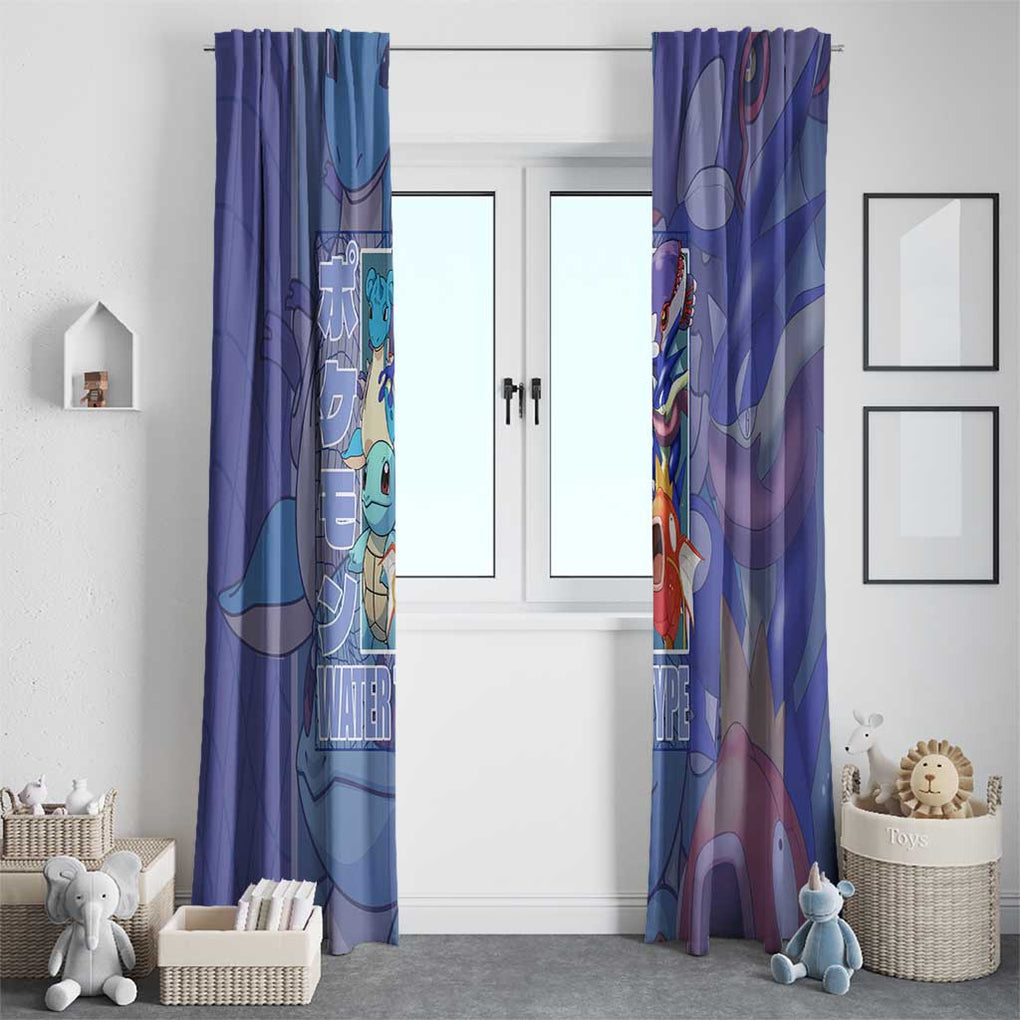 Water Type Poke Window Curtain Japan Anime Style
