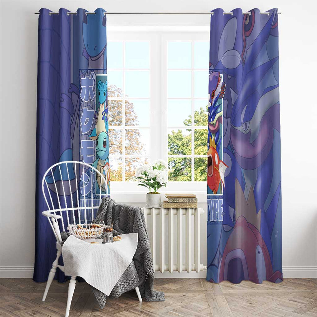 Water Type Poke Window Curtain Japan Anime Style