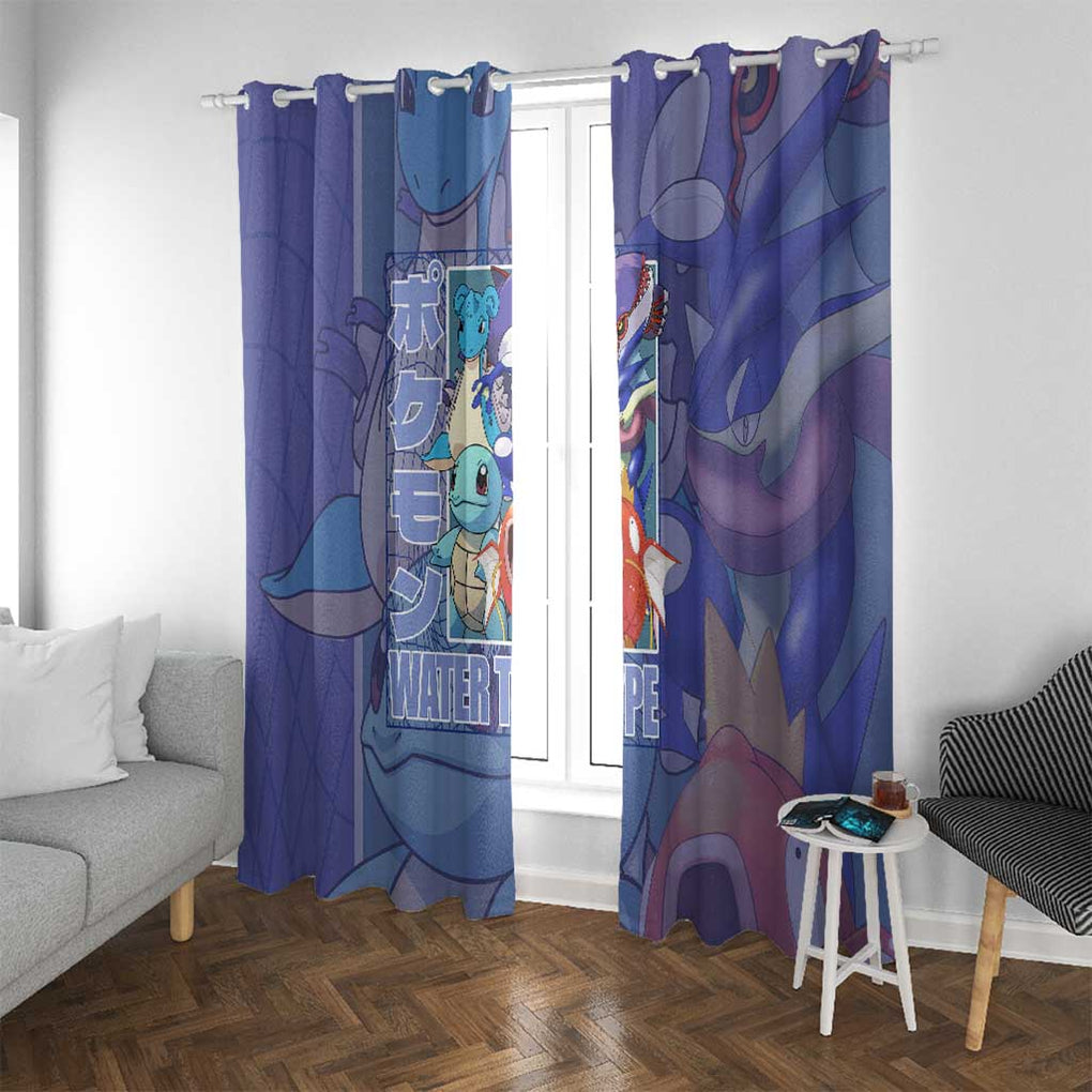 Water Type Poke Window Curtain Japan Anime Style
