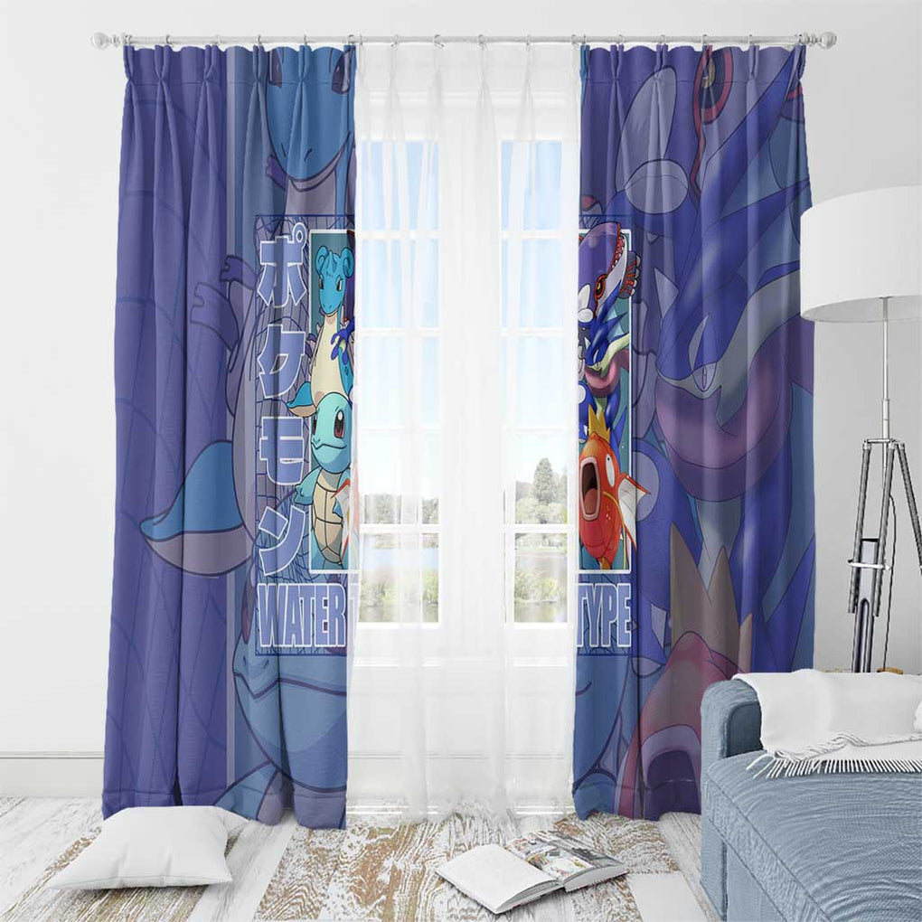 Water Type Poke Window Curtain Japan Anime Style