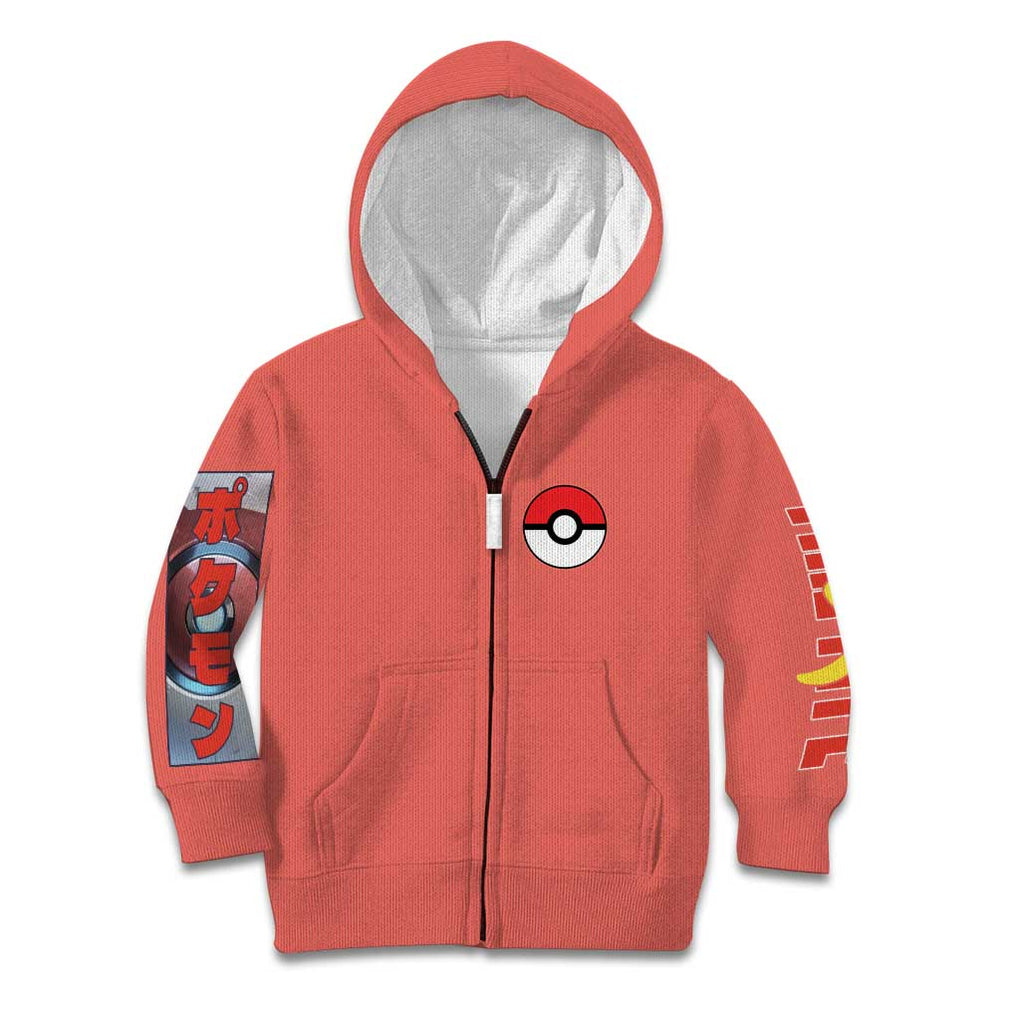 Fire Type Poke Kid Hoodie Japan Anime Style