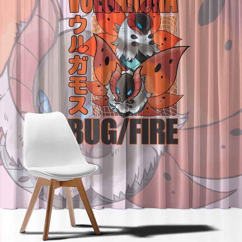 Volcarona Poke Window Curtain Japan Anime Style