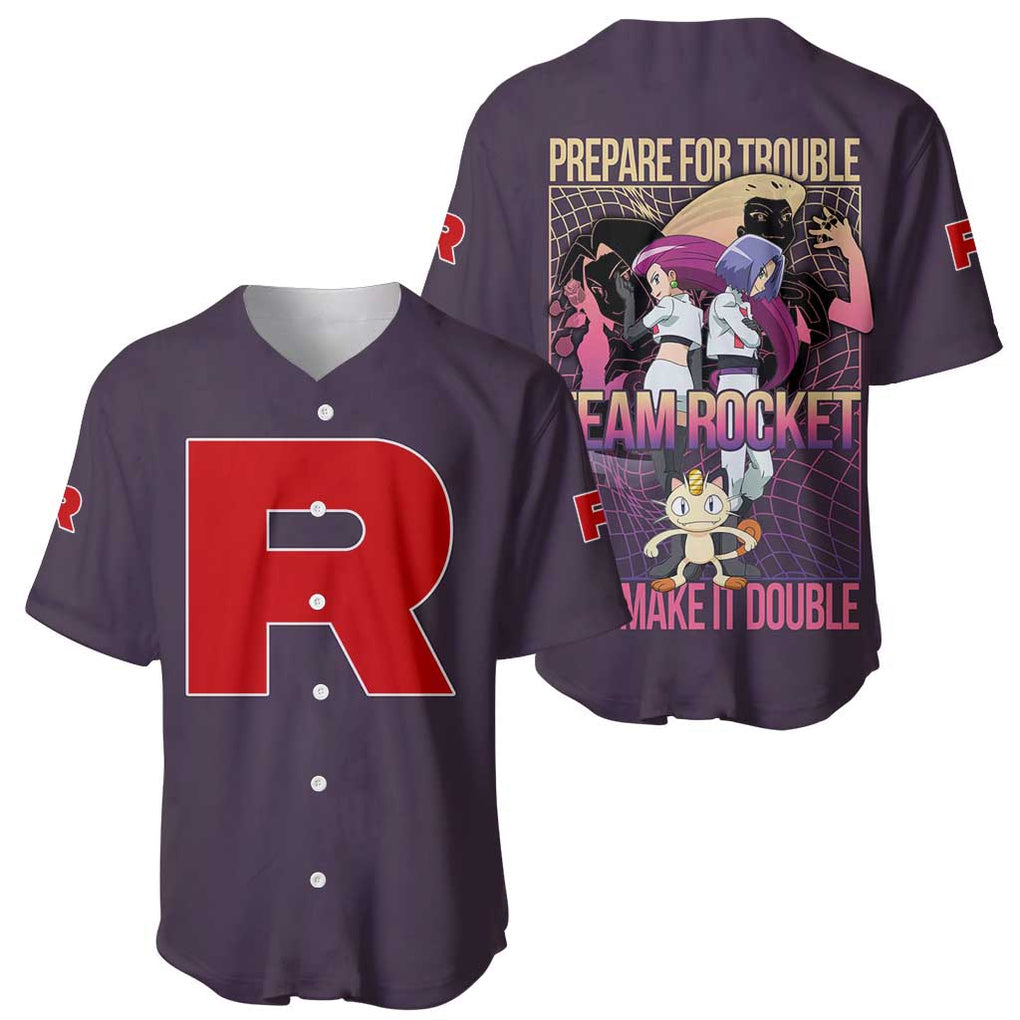 Team Rocket Poke Baseball Jersey Japan Anime Style