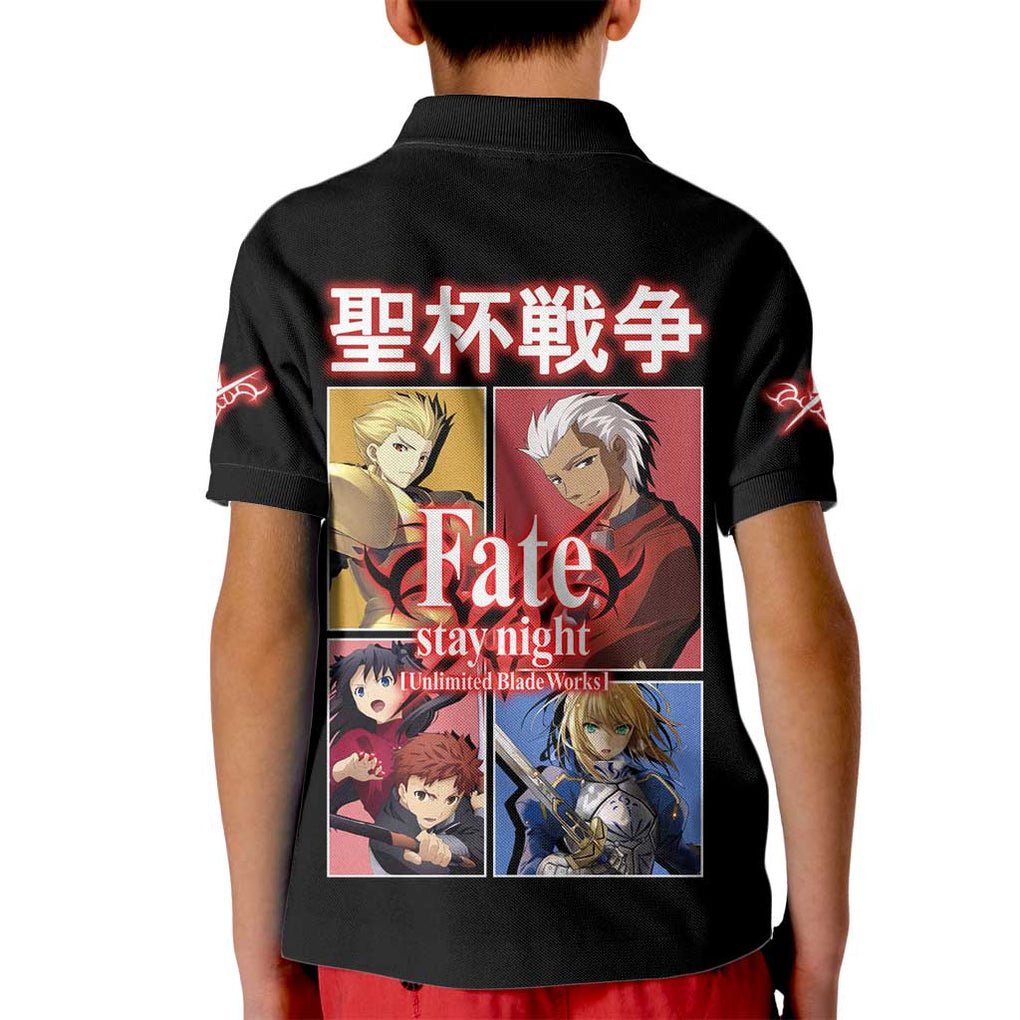 Fate Stay Night Unlimited Blade Works Kid Polo Shirt Japan Anime Style