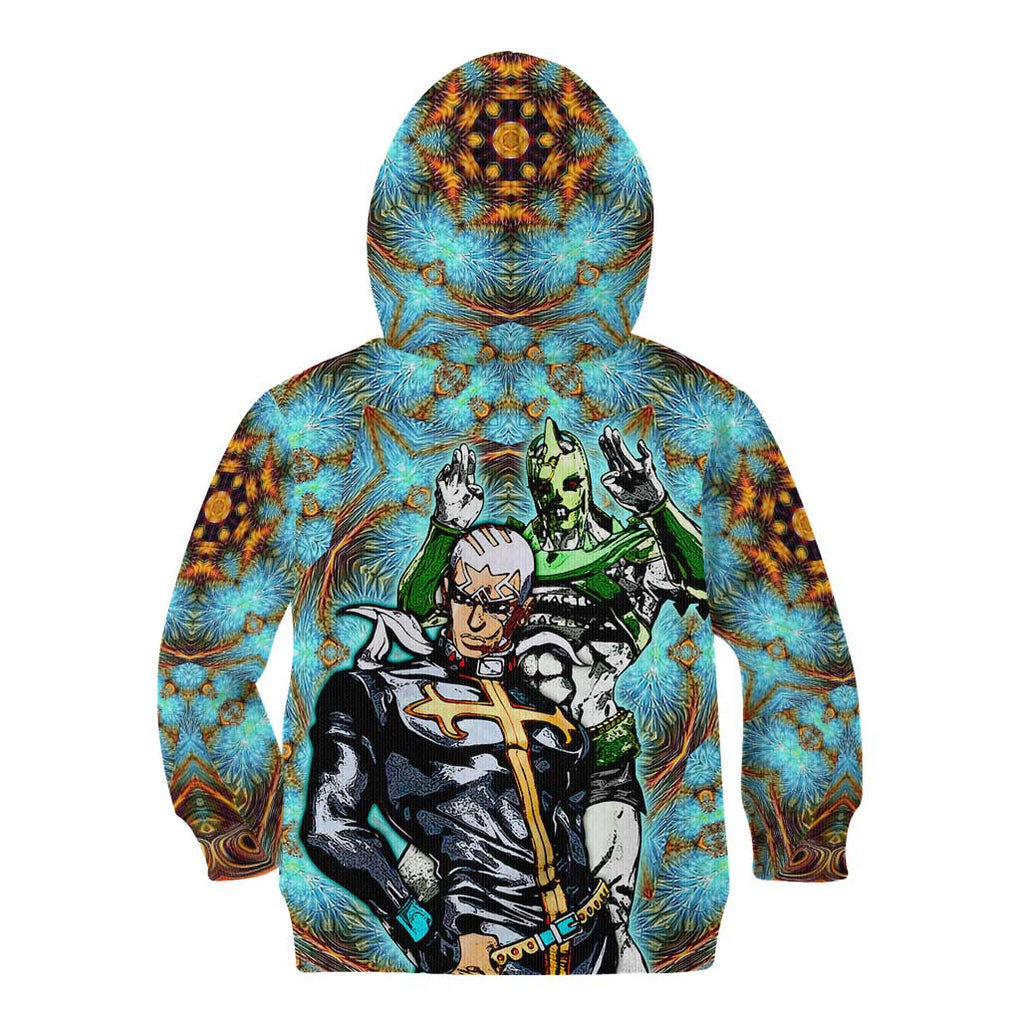 Trippy Enrico Pucci C-Moon Jojo’s Bizarre Adventure Kid Hoodie Trippy Style