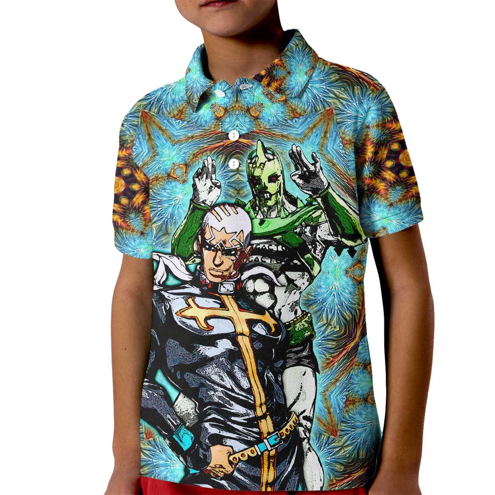 Trippy Enrico Pucci C-Moon Jojo’s Bizarre Adventure Kid Polo Shirt Trippy Style