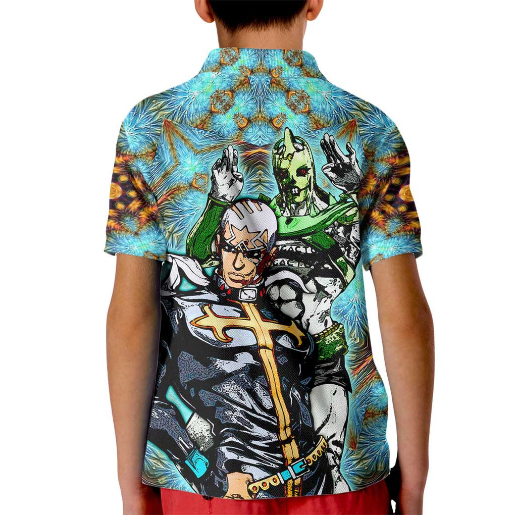 Trippy Enrico Pucci C-Moon Jojo’s Bizarre Adventure Kid Polo Shirt Trippy Style