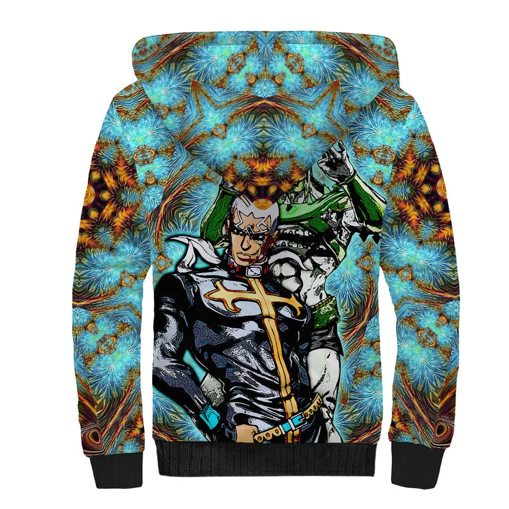 Trippy Enrico Pucci C-Moon Jojo’s Bizarre Adventure Sherpa Hoodie Trippy Style