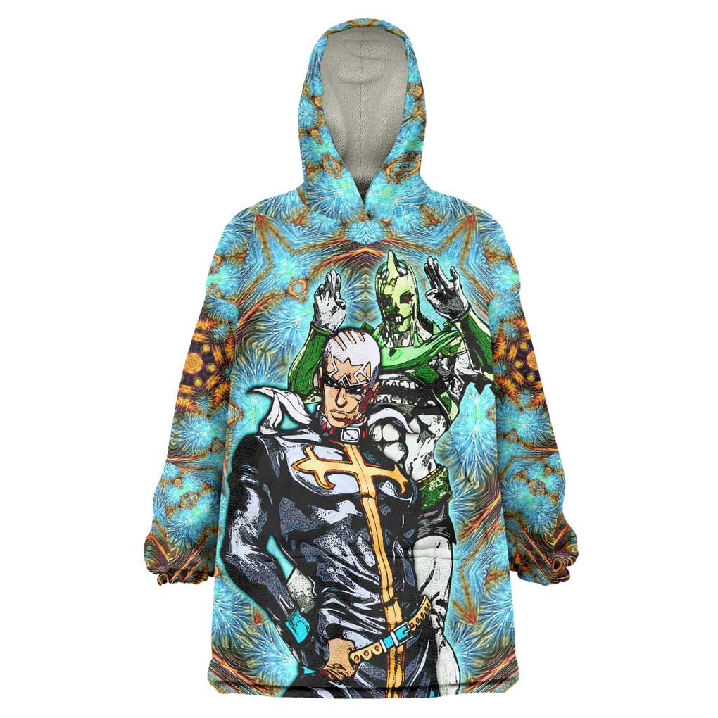 Trippy Enrico Pucci C-Moon Jojo’s Bizarre Adventure Wearable Blanket Hoodie Trippy Style