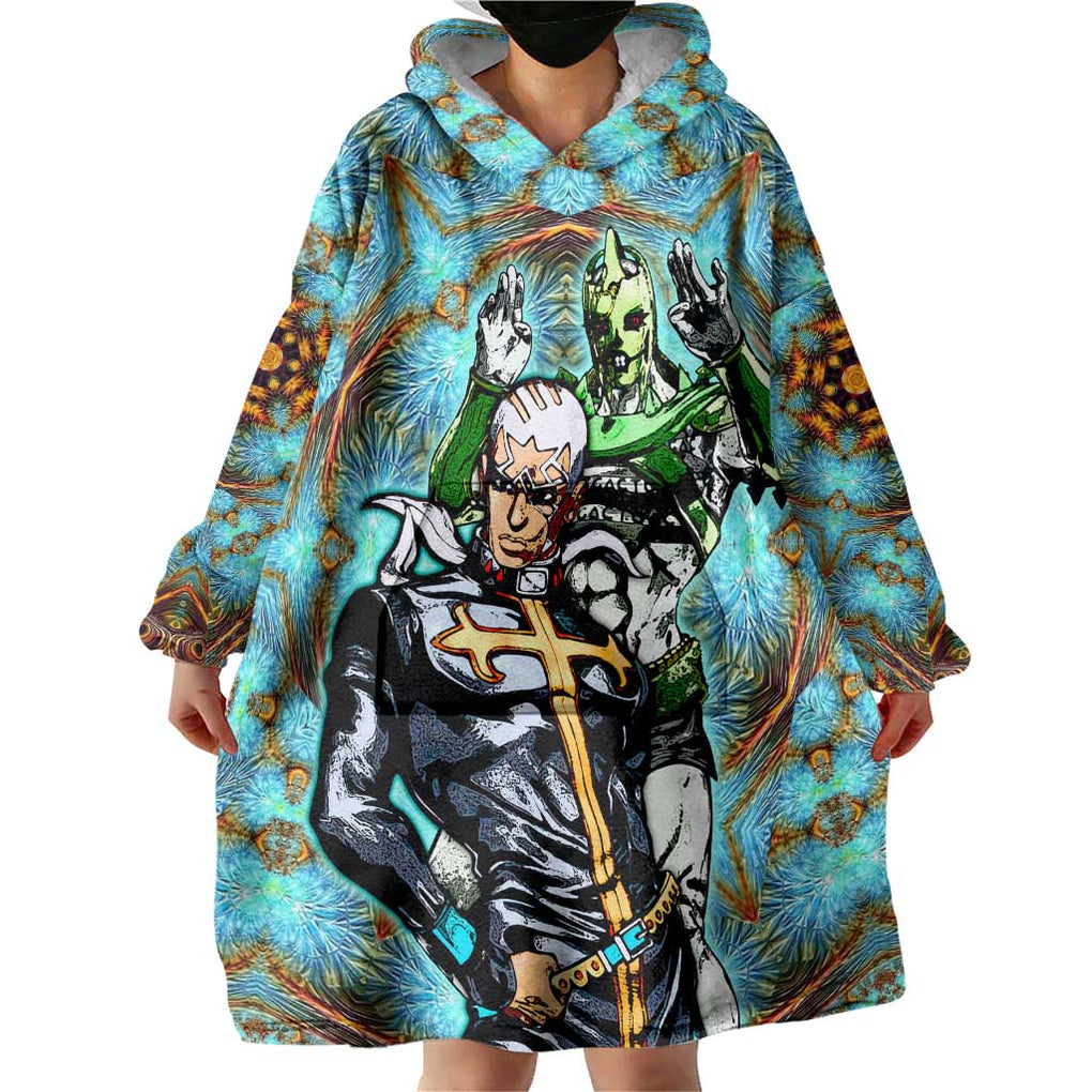 Trippy Enrico Pucci C-Moon Jojo’s Bizarre Adventure Wearable Blanket Hoodie Trippy Style