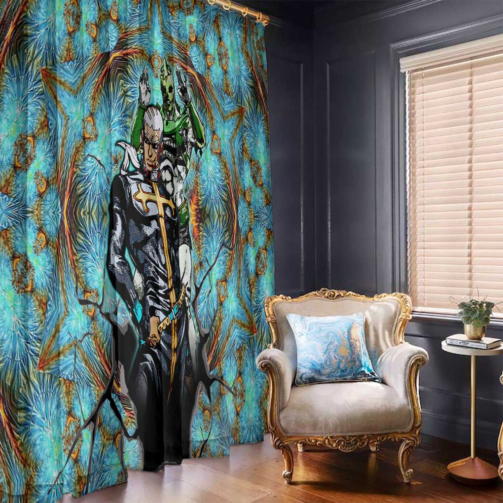 Trippy Enrico Pucci C-Moon Jojo’s Bizarre Adventure Window Curtain Trippy Style