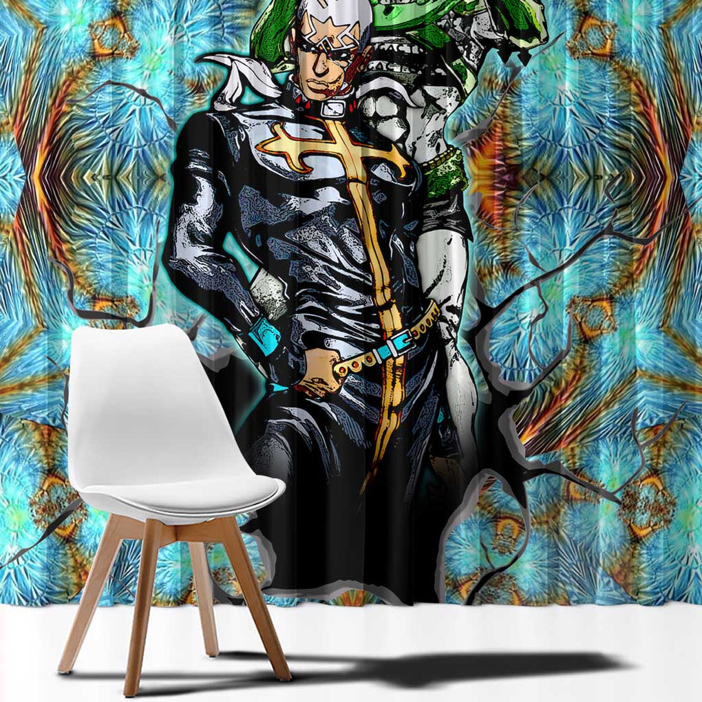 Trippy Enrico Pucci C-Moon Jojo’s Bizarre Adventure Window Curtain Trippy Style
