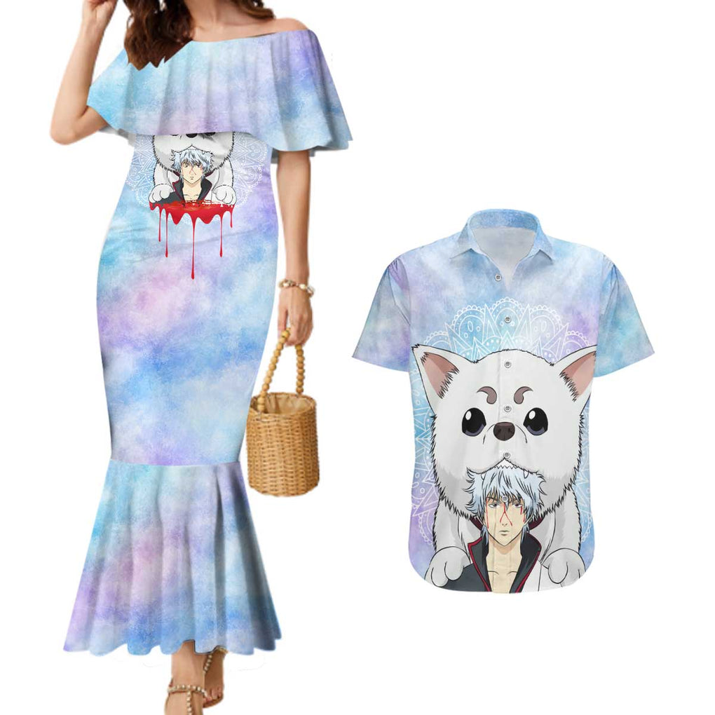 Gintoki and Sadaharu Gintama Couples Matching Mermaid Dress and Hawaiian Shirt Mable Style