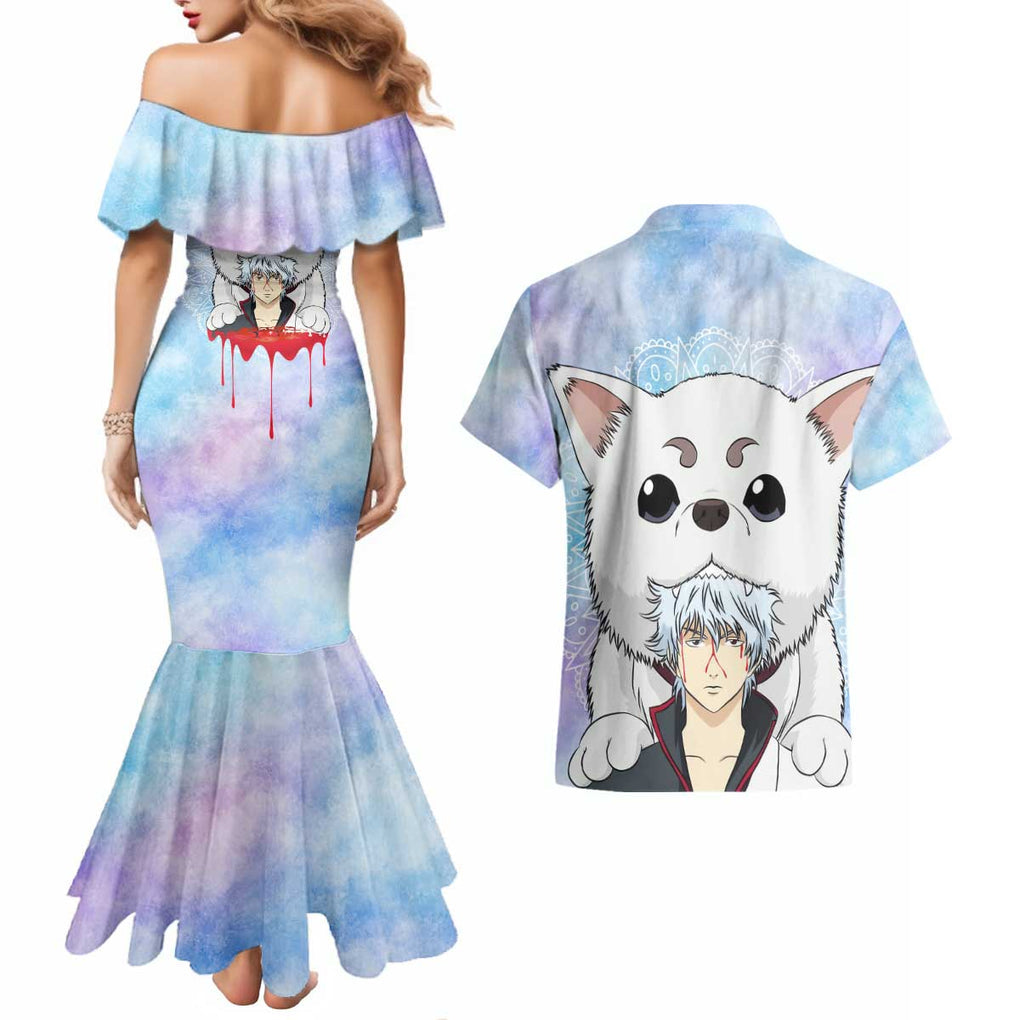 Gintoki and Sadaharu Gintama Couples Matching Mermaid Dress and Hawaiian Shirt Mable Style