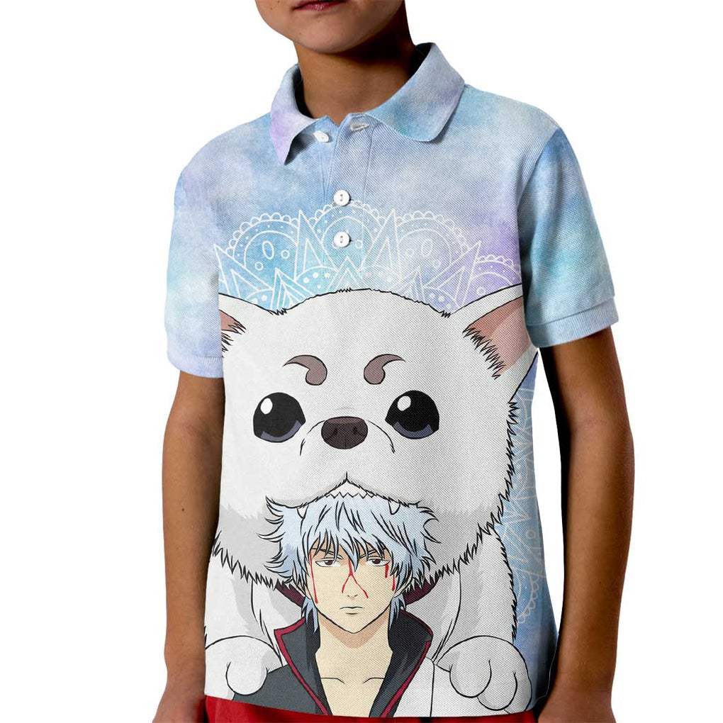 Gintoki and Sadaharu Gintama Kid Polo Shirt Mable Style