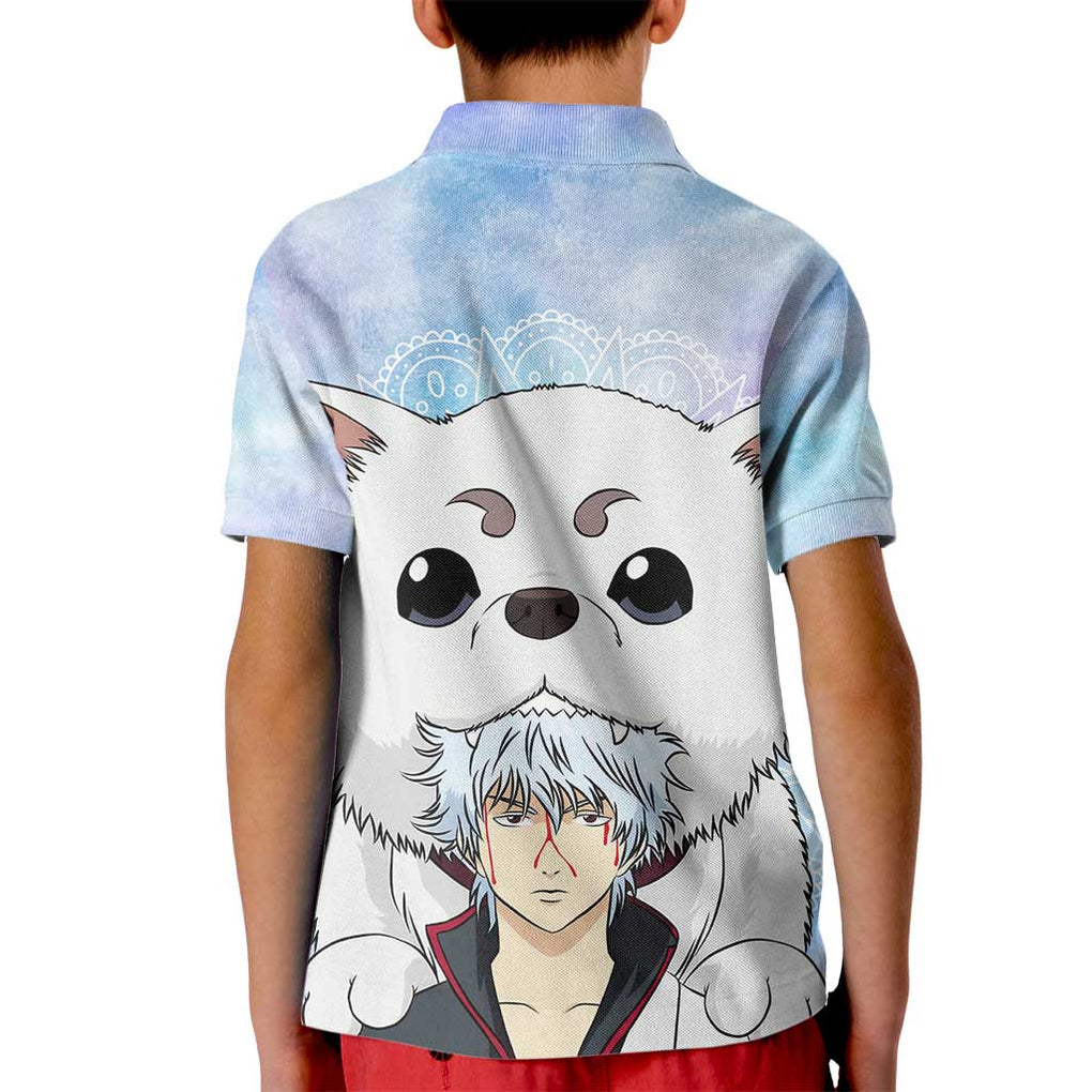 Gintoki and Sadaharu Gintama Kid Polo Shirt Mable Style