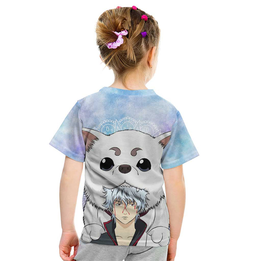 Gintoki and Sadaharu Gintama Kid T Shirt Mable Style