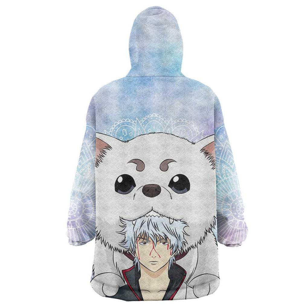 Gintoki and Sadaharu Gintama Wearable Blanket Hoodie Mable Style