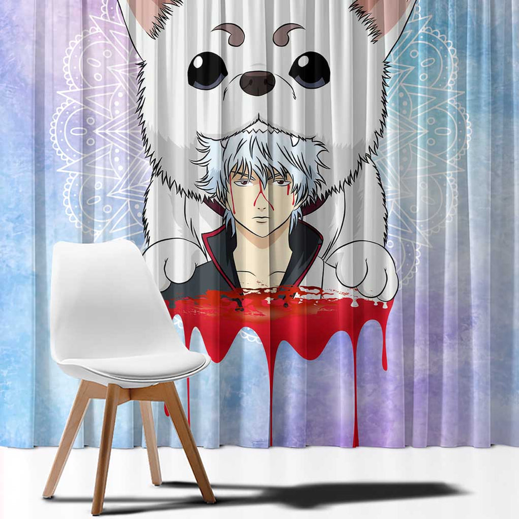 Gintoki and Sadaharu Gintama Window Curtain Mable Style
