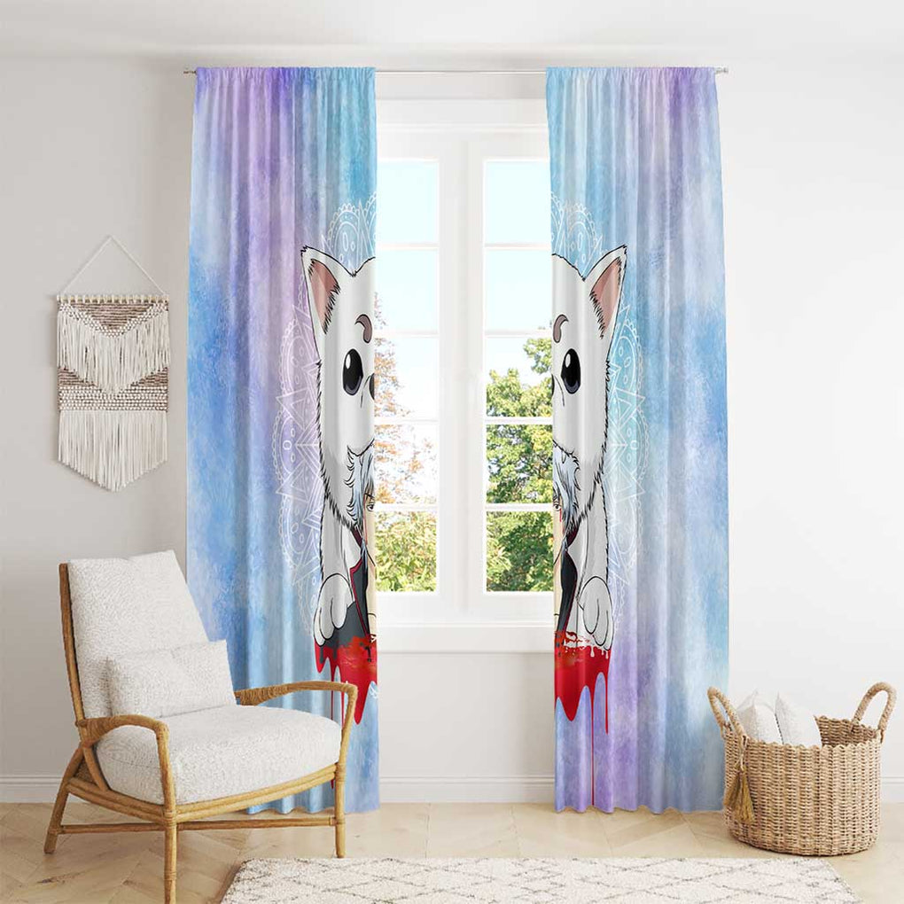 Gintoki and Sadaharu Gintama Window Curtain Mable Style
