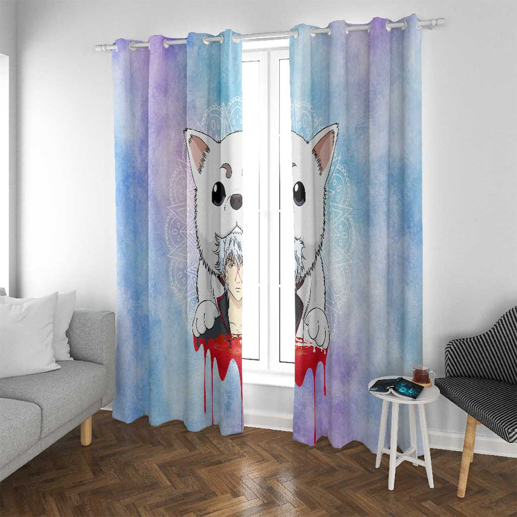 Gintoki and Sadaharu Gintama Window Curtain Mable Style