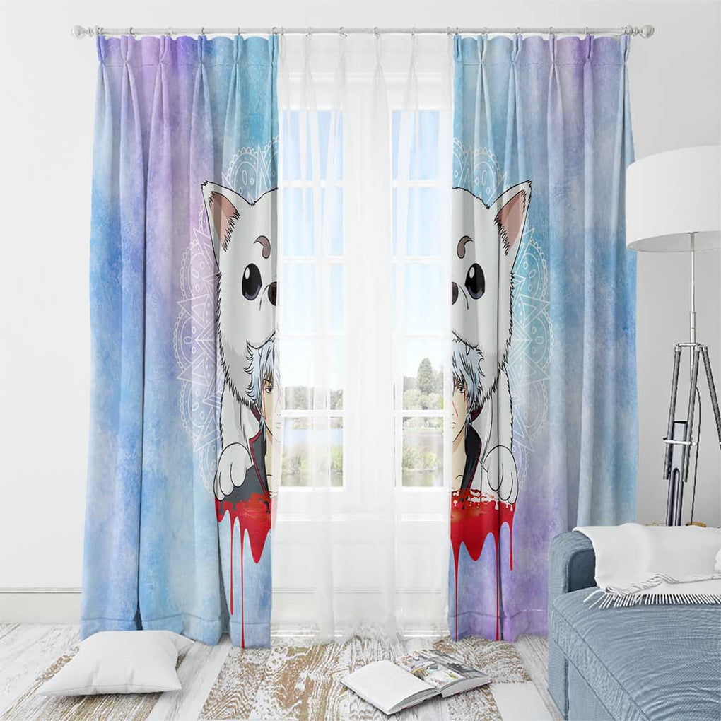 Gintoki and Sadaharu Gintama Window Curtain Mable Style