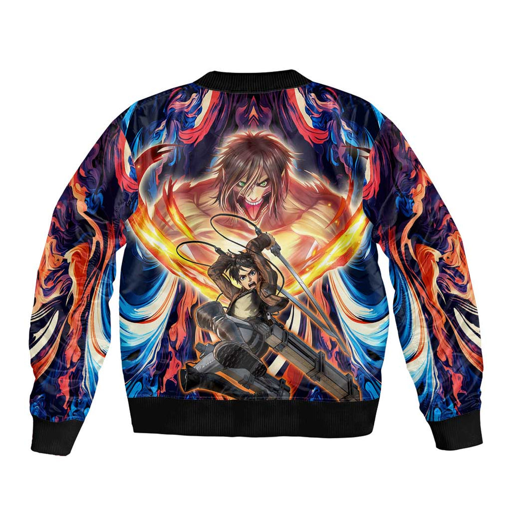 Trippy Eren Yeager Attack on Titan Bomber Jacket Trippy Style