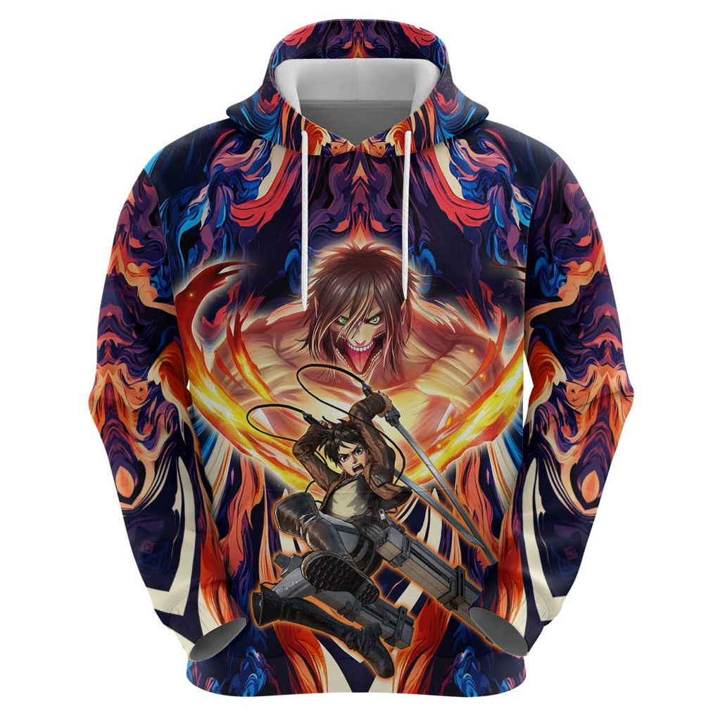 Trippy Eren Yeager Attack on Titan Hoodie Trippy Style