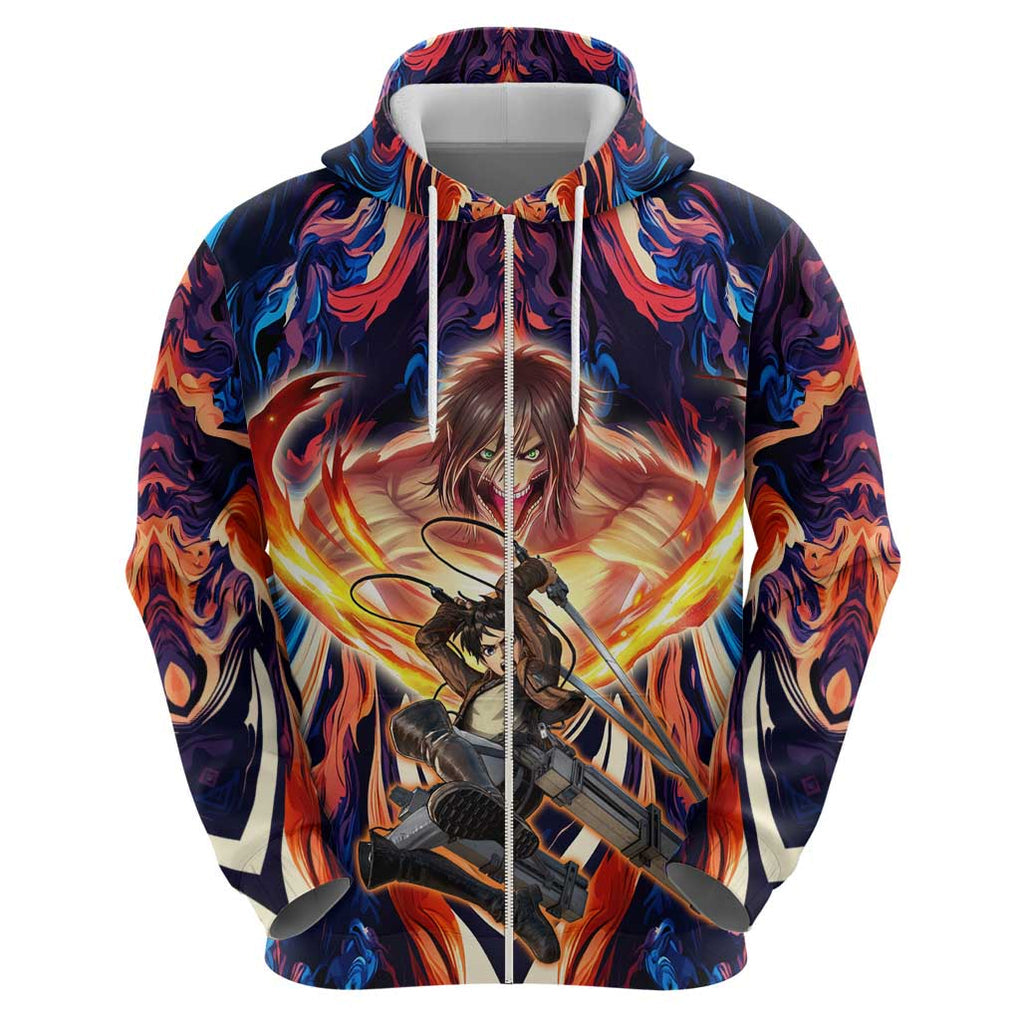 Trippy Eren Yeager Attack on Titan Hoodie Trippy Style