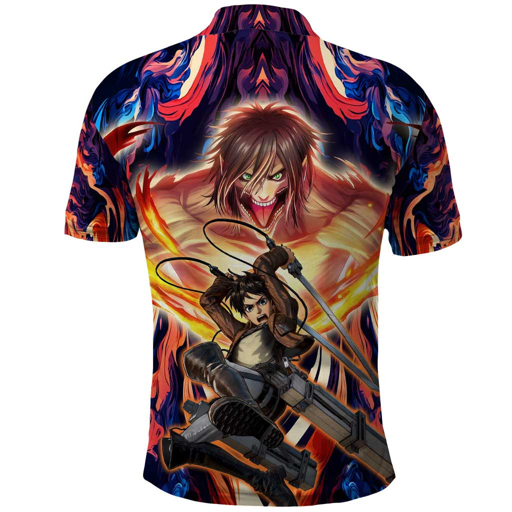 Trippy Eren Yeager Attack on Titan Polo Shirt Trippy Style