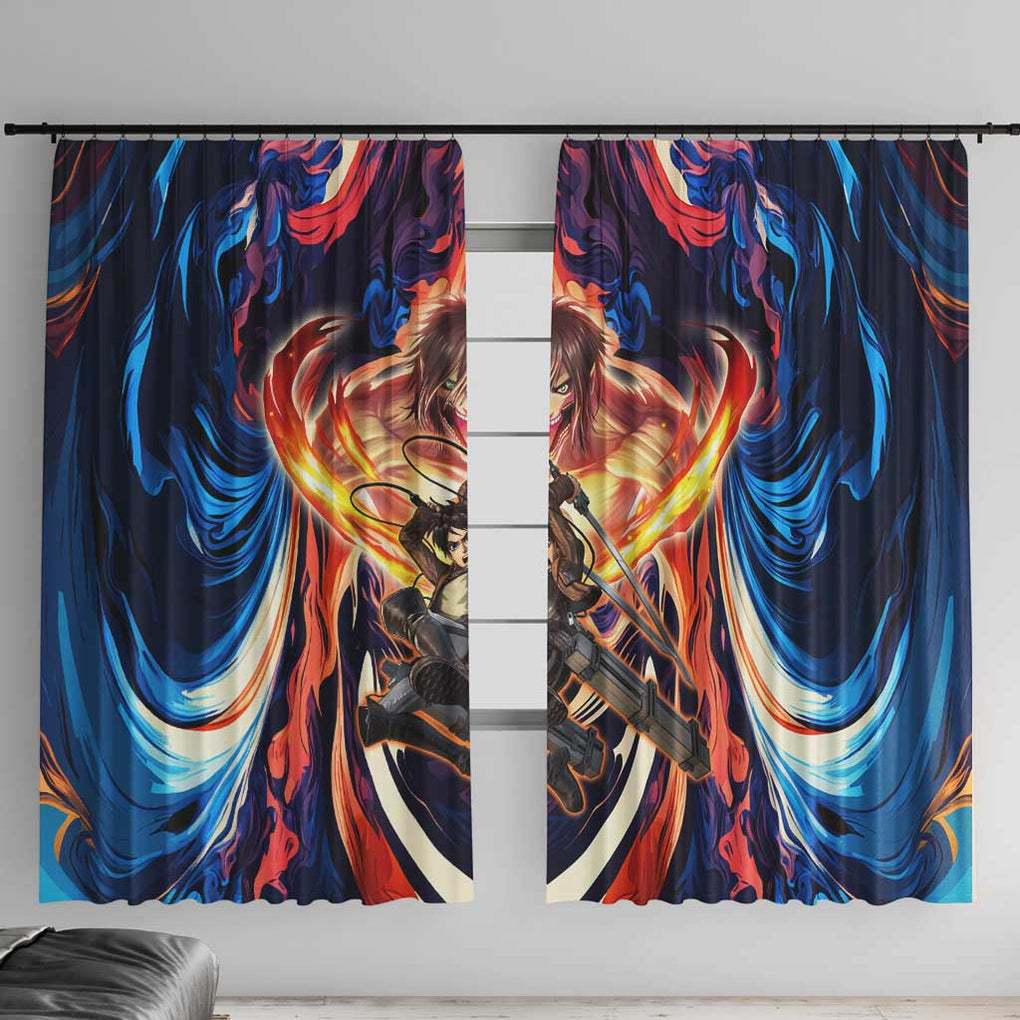 Trippy Eren Yeager Attack on Titan Window Curtain Trippy Style